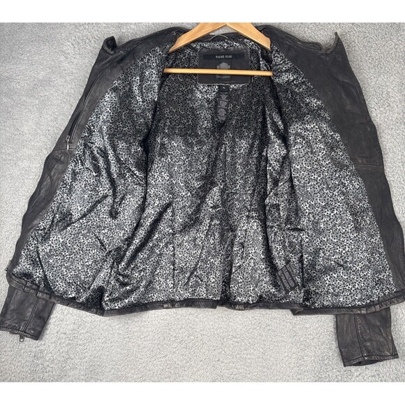 Harley-Davidson Women’s Black Core Washed Leather Biker Jacket XL Vented Side - Picture 15 of 16